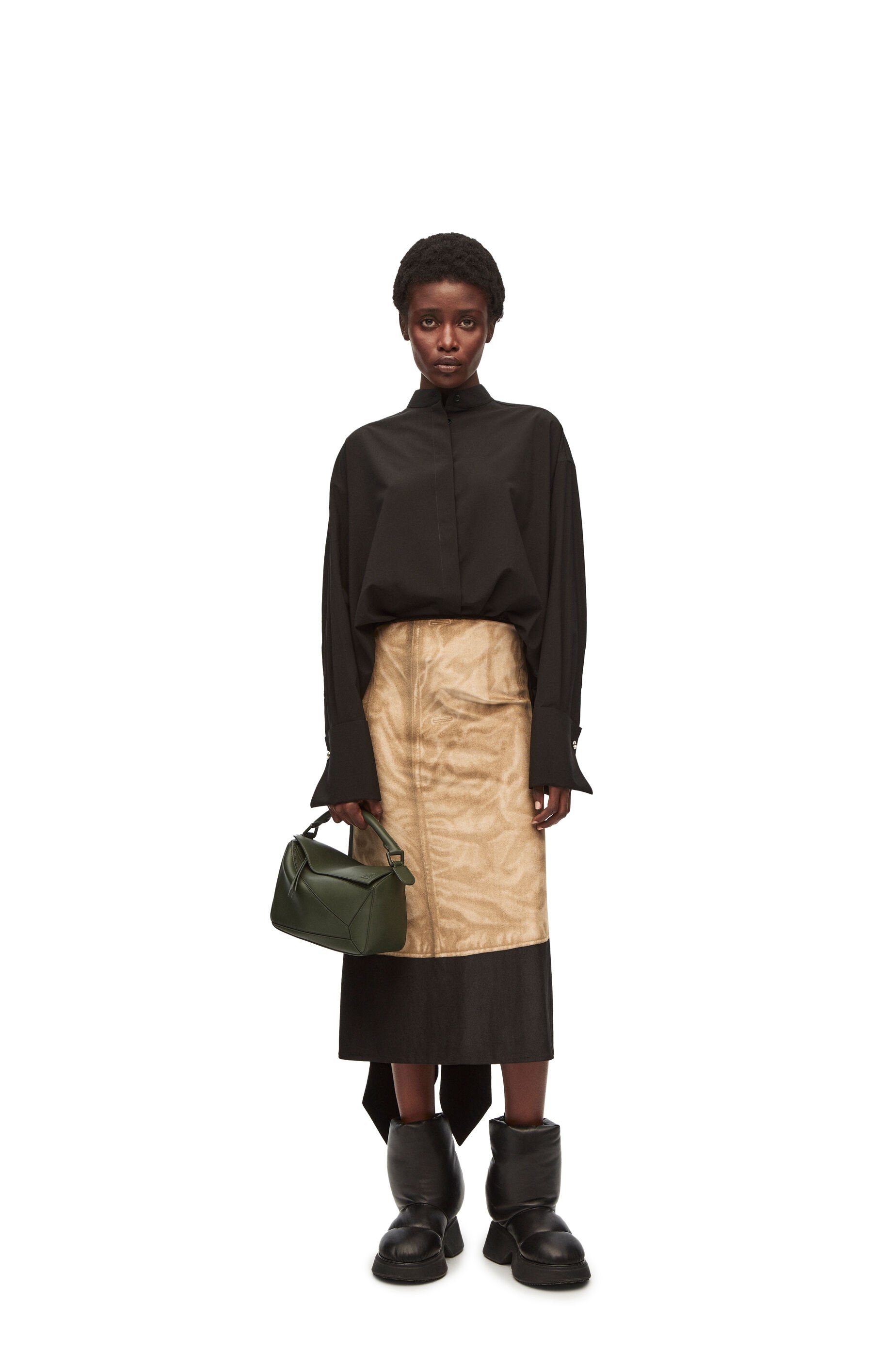 Trompe l'oeil skirt in velvet - 2