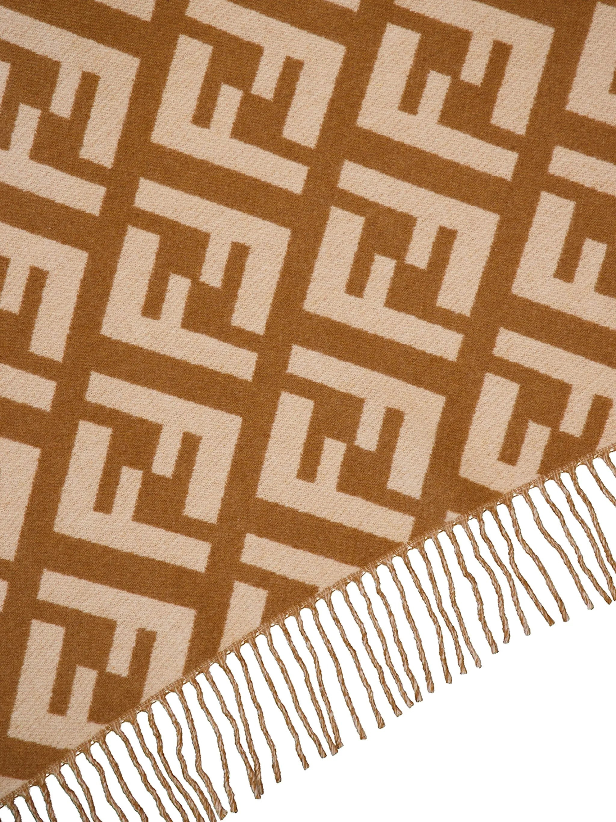 jacquard cashmere poncho - 3