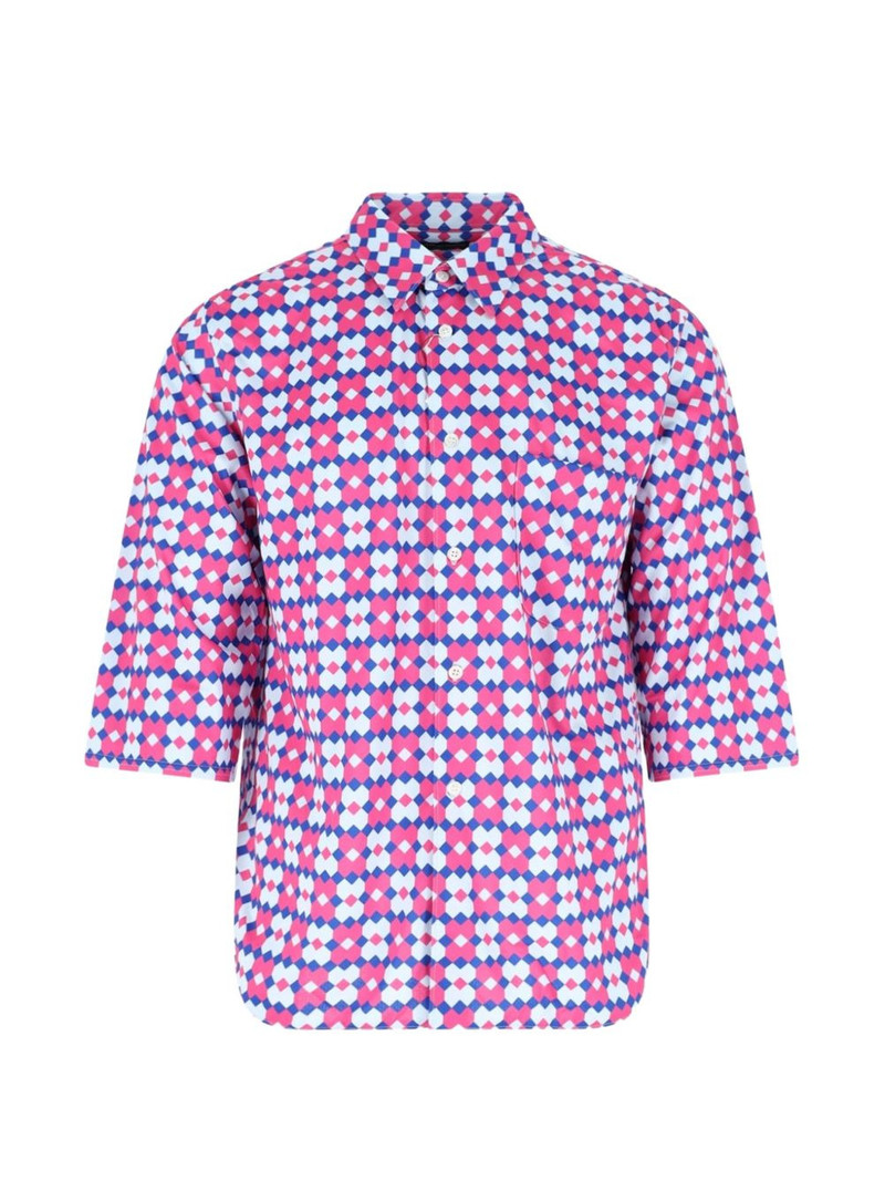 geometric-pattern short-sleeve shirt 1