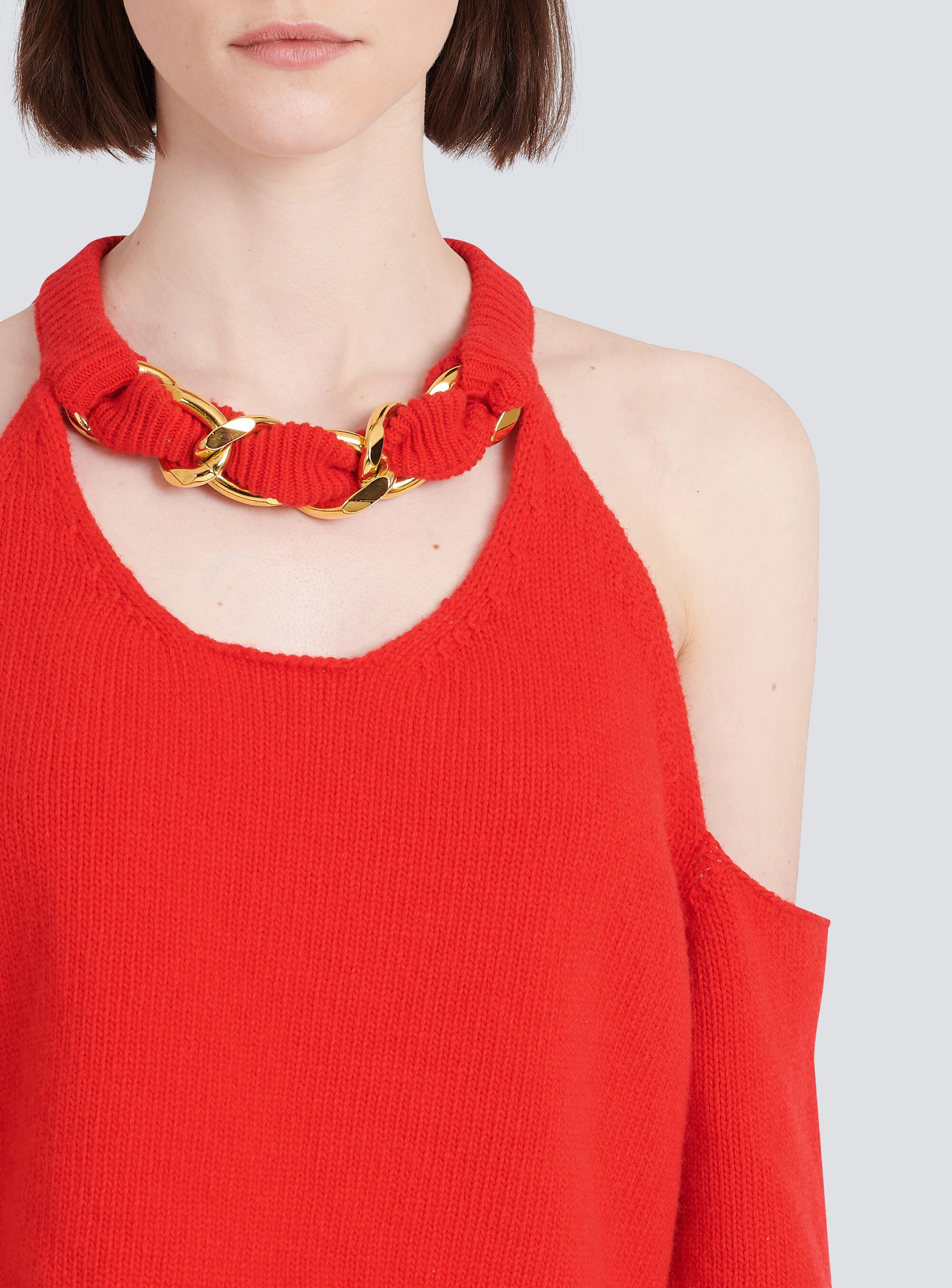 Cropped knit sweater - 7