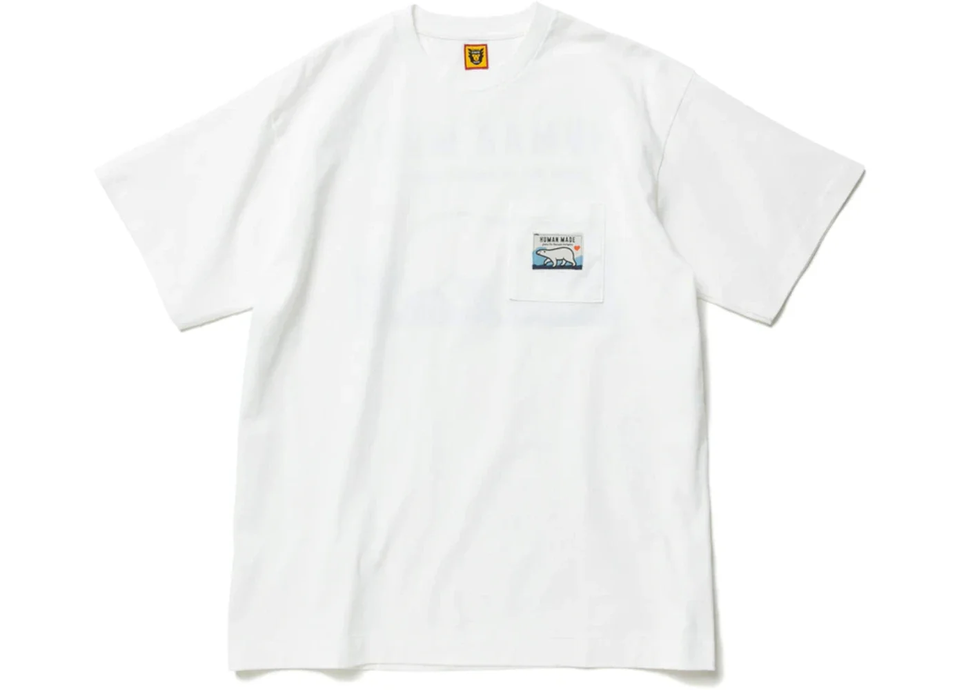 Human Made Polar Bear Pocket T-Shirt White - 1