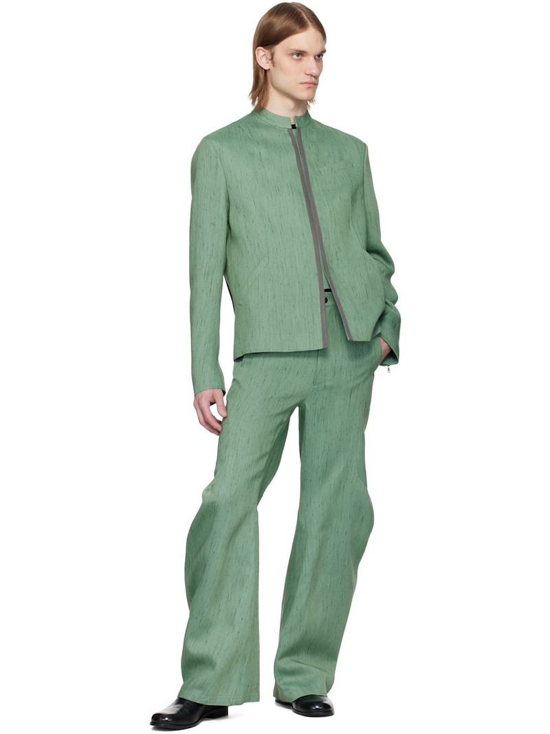 cmmawear SSENSE Exclusive Green Articulated Back-Zip Trousers outlook