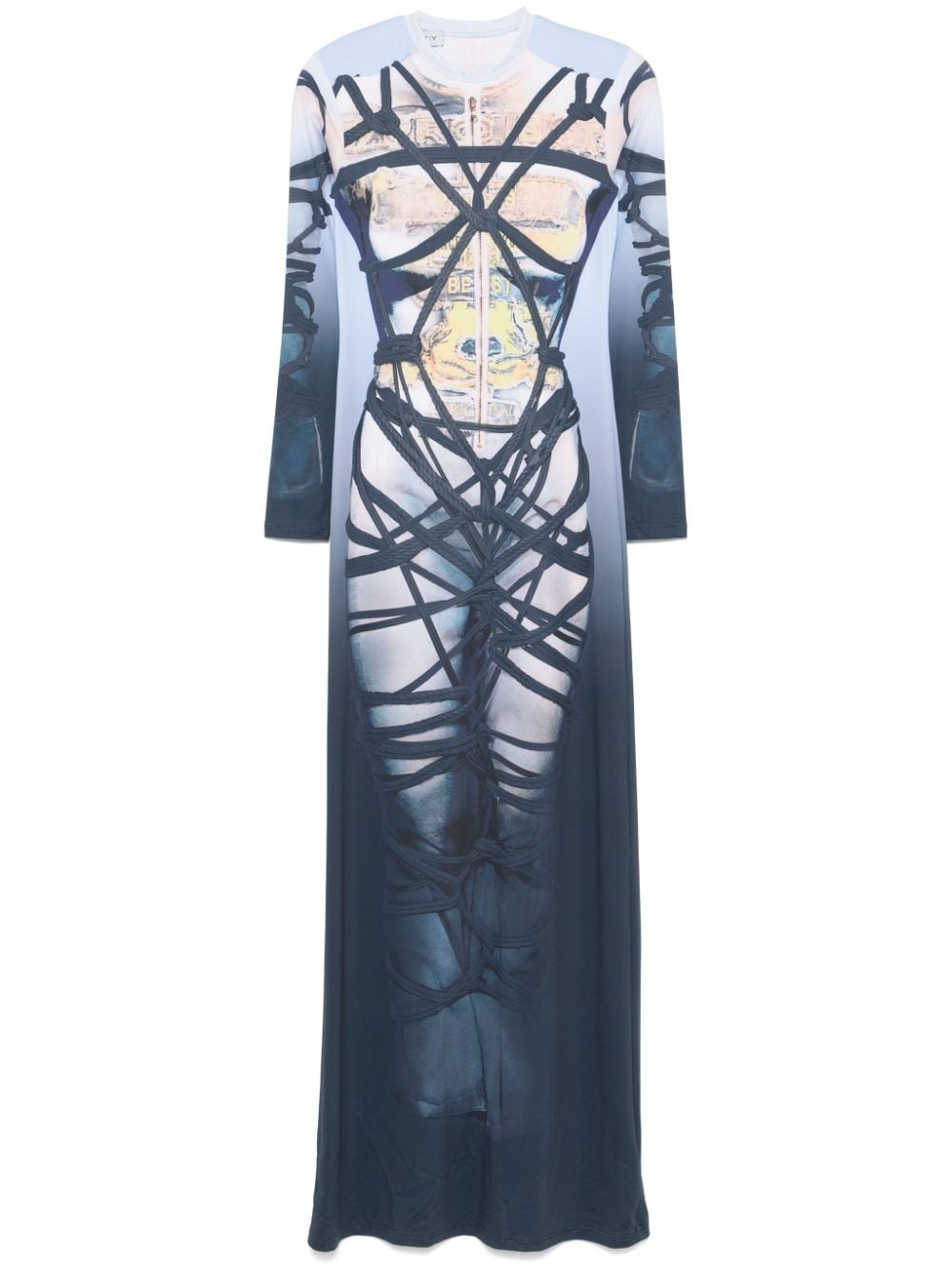 trompe l'oeil-print maxi dress - 1