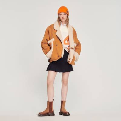 Sandro Short sheepskin coat outlook