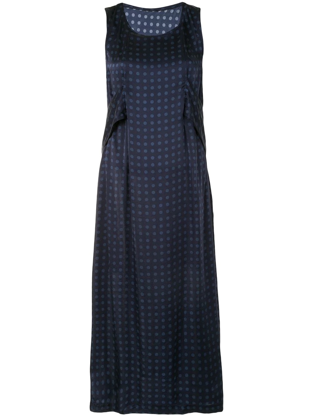 draped silk spot dress - 1