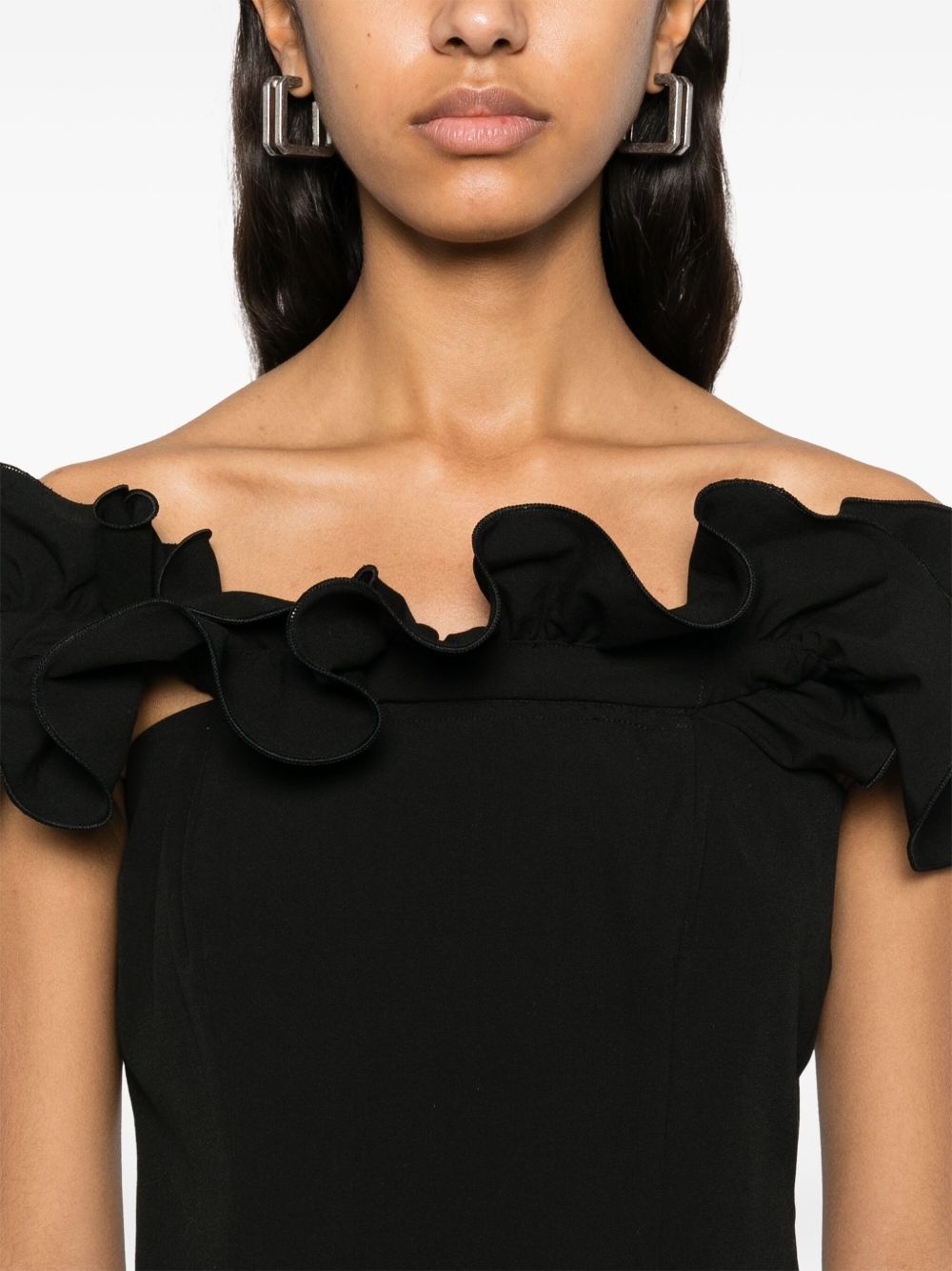ruffle-detail mini dress - 5