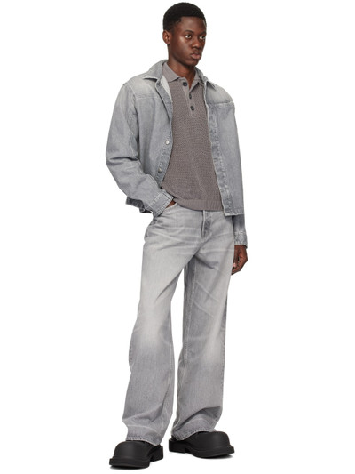 032c Gray Spread Collar Polo outlook