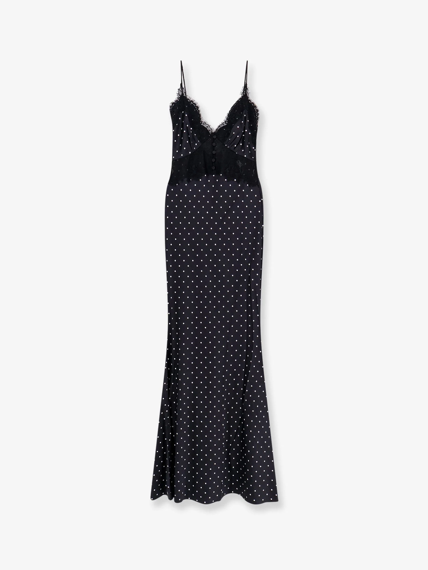 Self Portrait Polka-Dots Satin Long Dress - 1