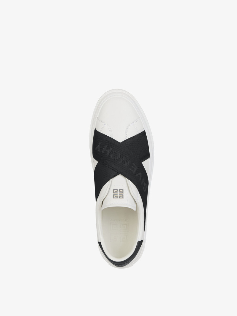 CITY SPORT SNEAKERS IN LEATHER WITH DOUBLE WEBBING STRAP 4