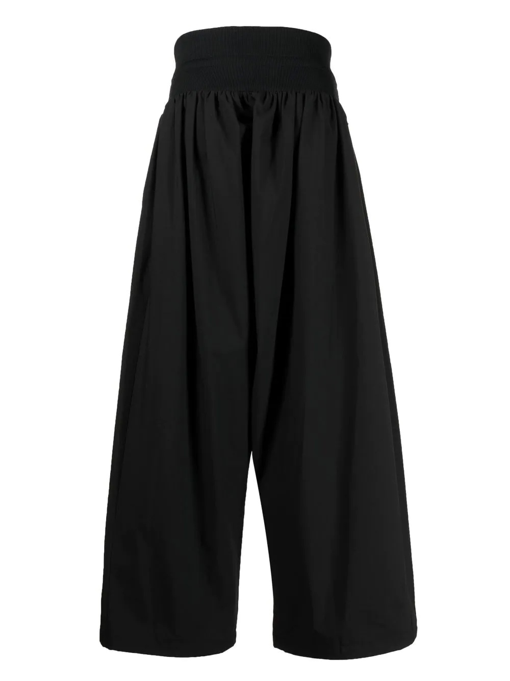 wide-leg elasticated-waistband trousers - 2