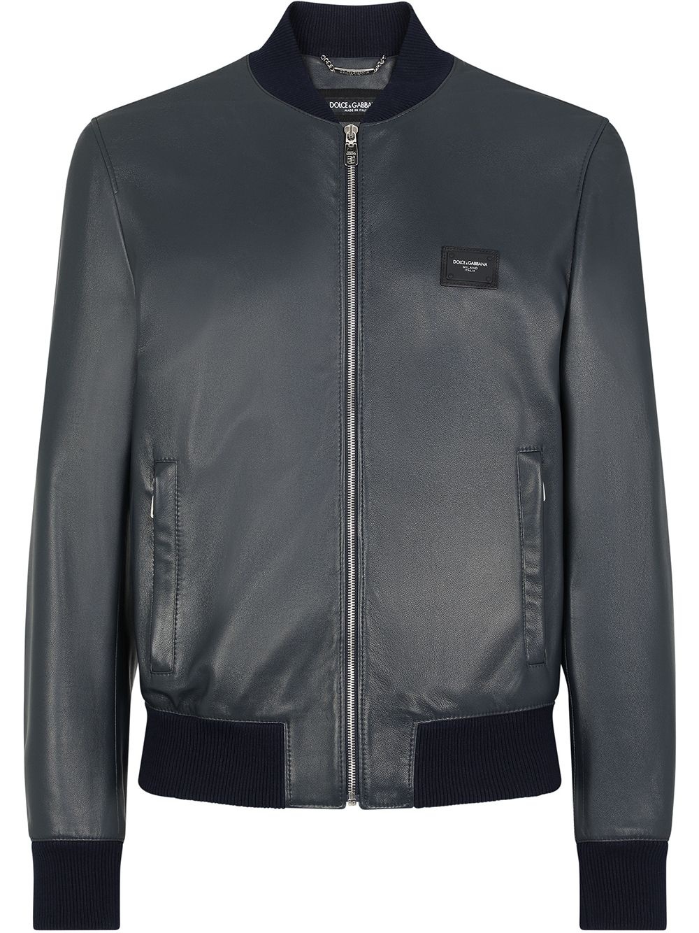 lambskin leather bomber jacket - 1