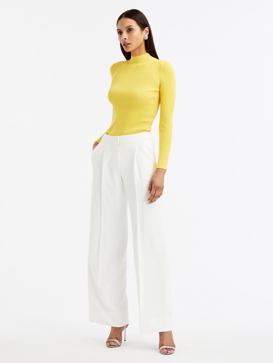 LONG SLEEVE MOCK NECK RIBBED PULLOVER - 2