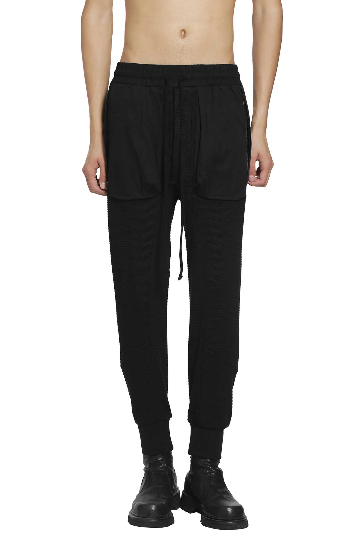 Spliced Cotton Sweatpants - 1