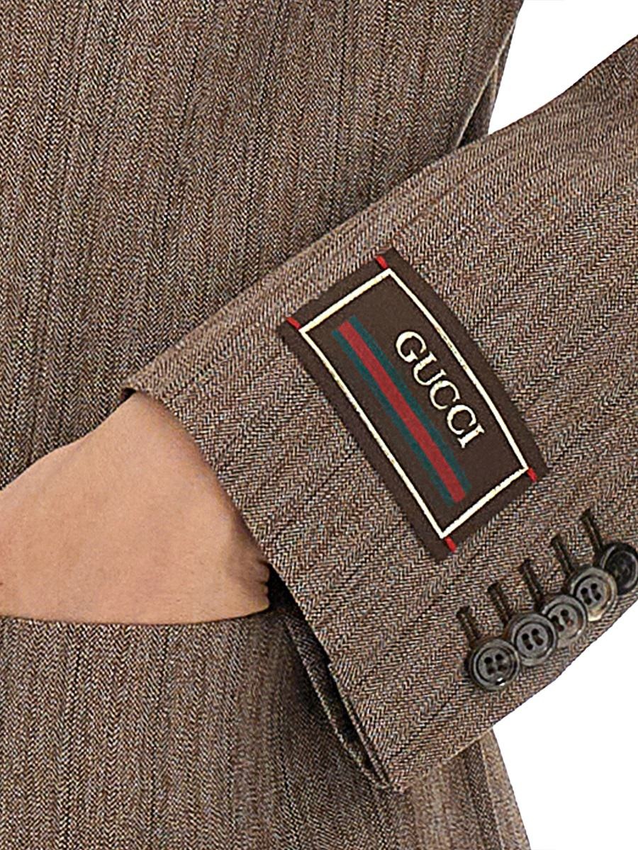 GUCCI Gucci Herringbone Wool Jacket | baltini | REVERSIBLE