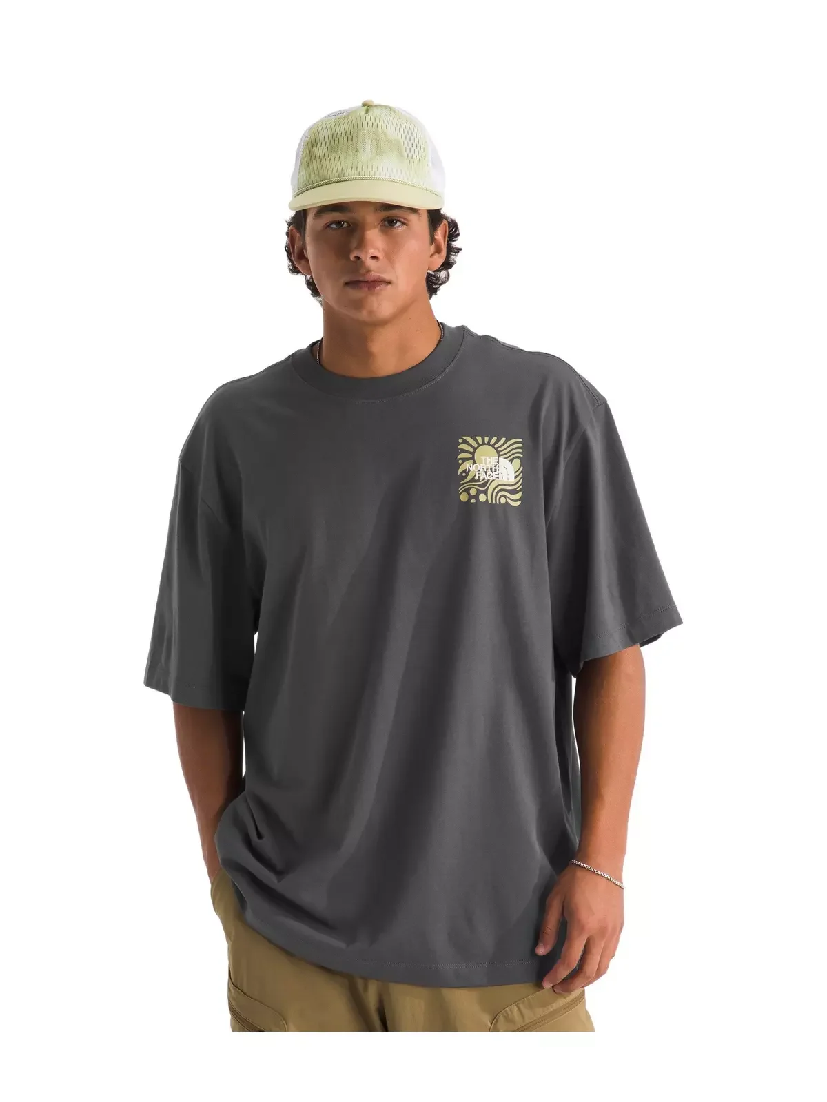 Men's Sun Oversized SS Graphic T-Shirt -Grey - 1