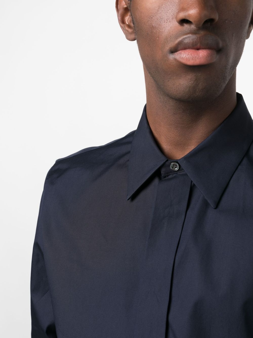 concealed-fastening cotton shirt - 5