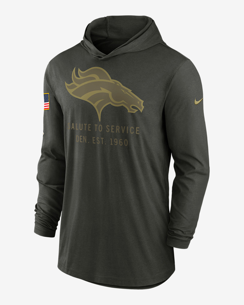 Denver Broncos Salute to Service Sideline Men’s Nike Dri-FIT NFL Long-Sleeve Hooded Top 1