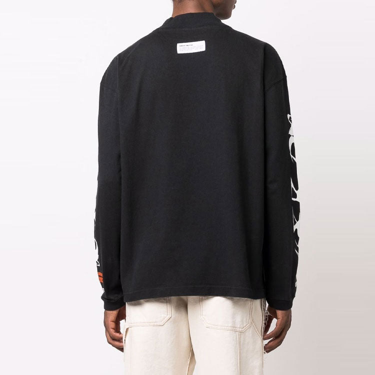 HERON PRESTON HP Brush Long-Sleeve Turtleneck T-shirt 'Black White' HMAB017F21JER001-1001 - 4