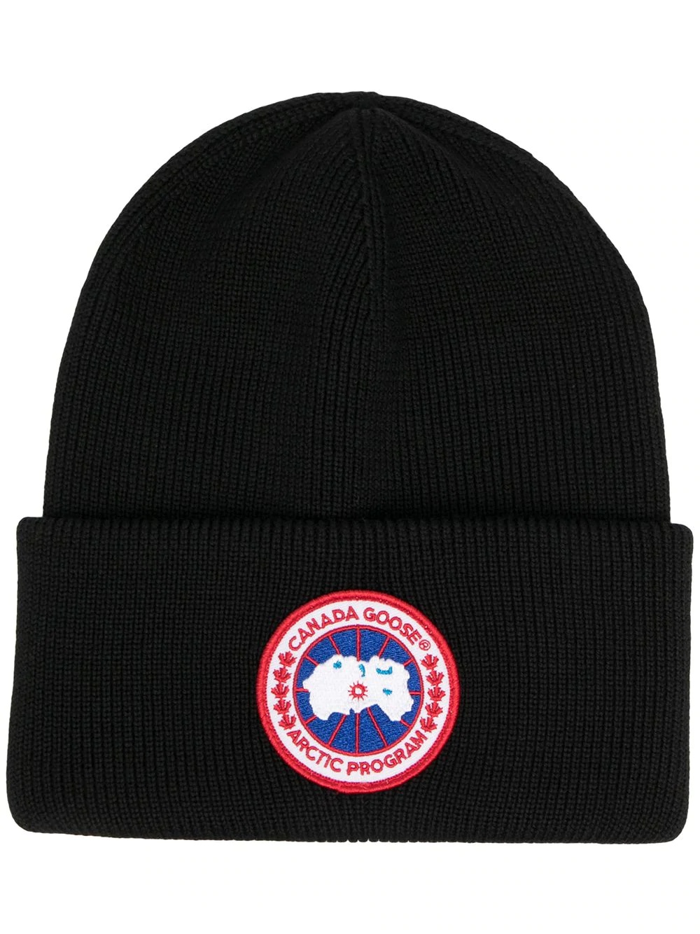 logo-patch wool beanie hat - 1