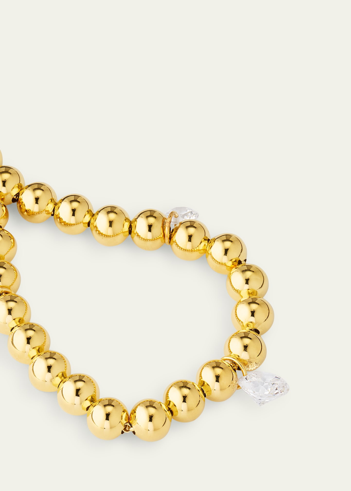 18K Gold Plated Recycled Silver Bracelet with Cubic Zirconia Droplets - 3