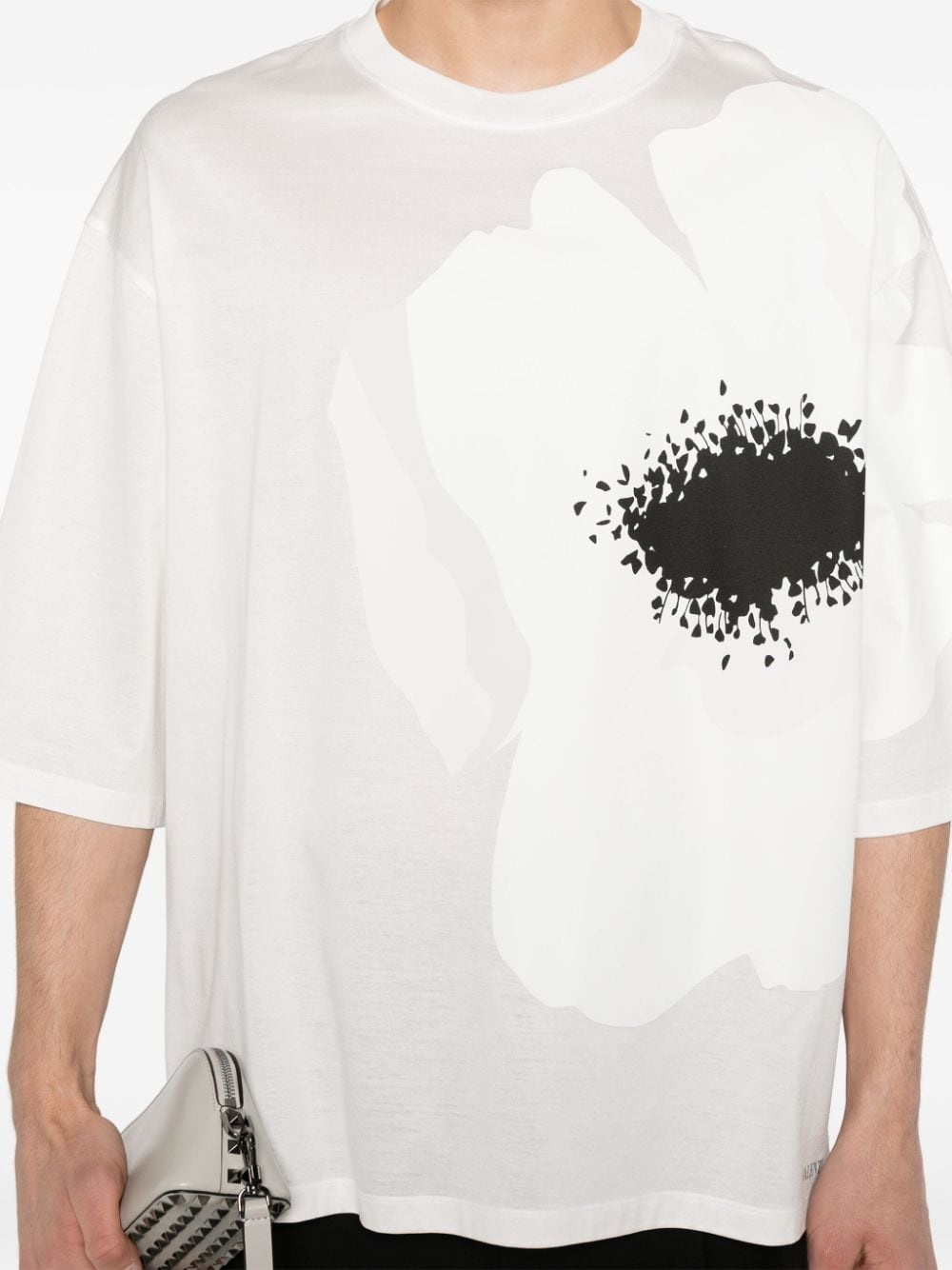 floral-stamp cotton T-shirt - 5