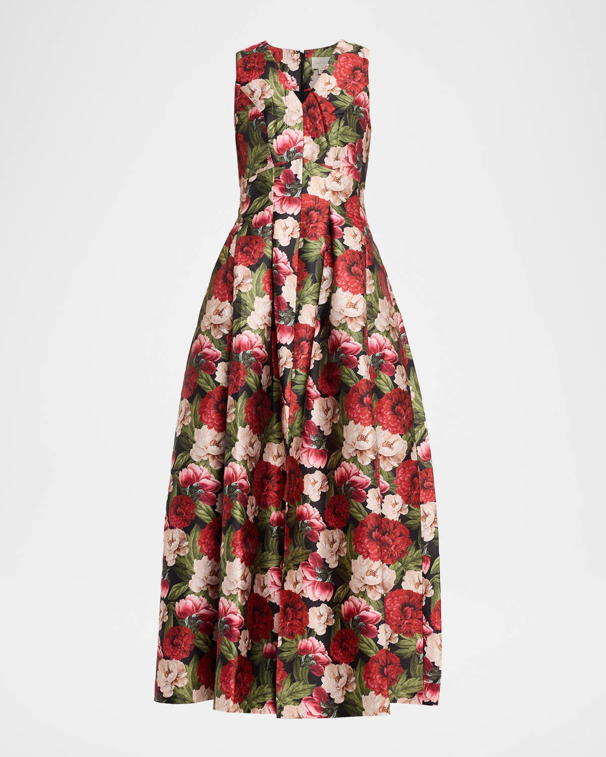Brooke Pleated Floral-Print Mikado Gown - 1