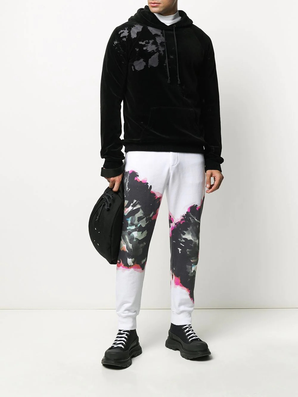 abstract print track pants - 2