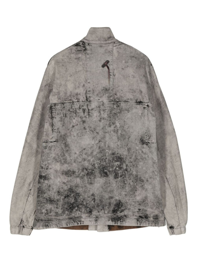 Boris Bidjan Saberi acid-wash cotton-blend denim jacket outlook
