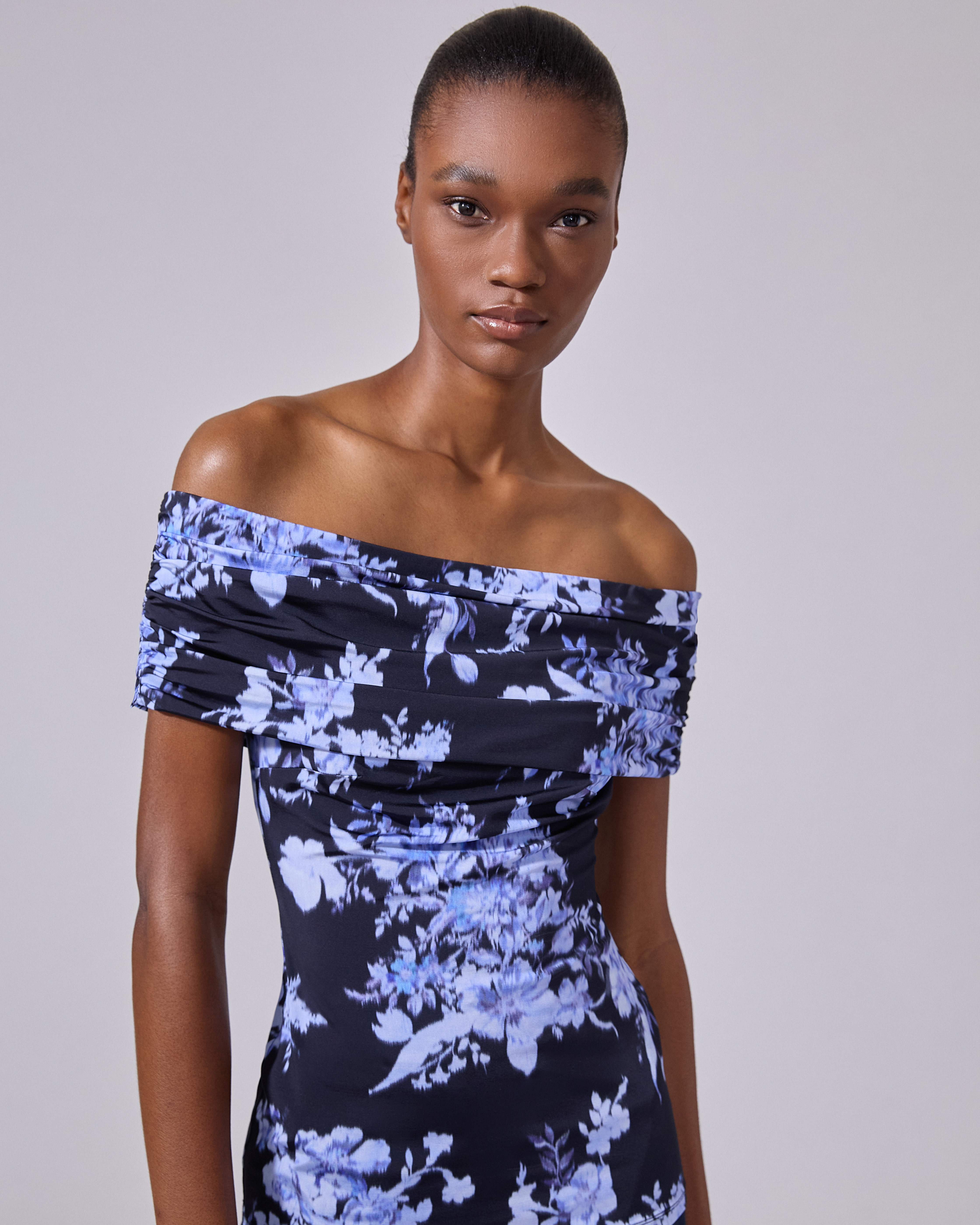 Floral-Print Ruched Jersey Top - 4