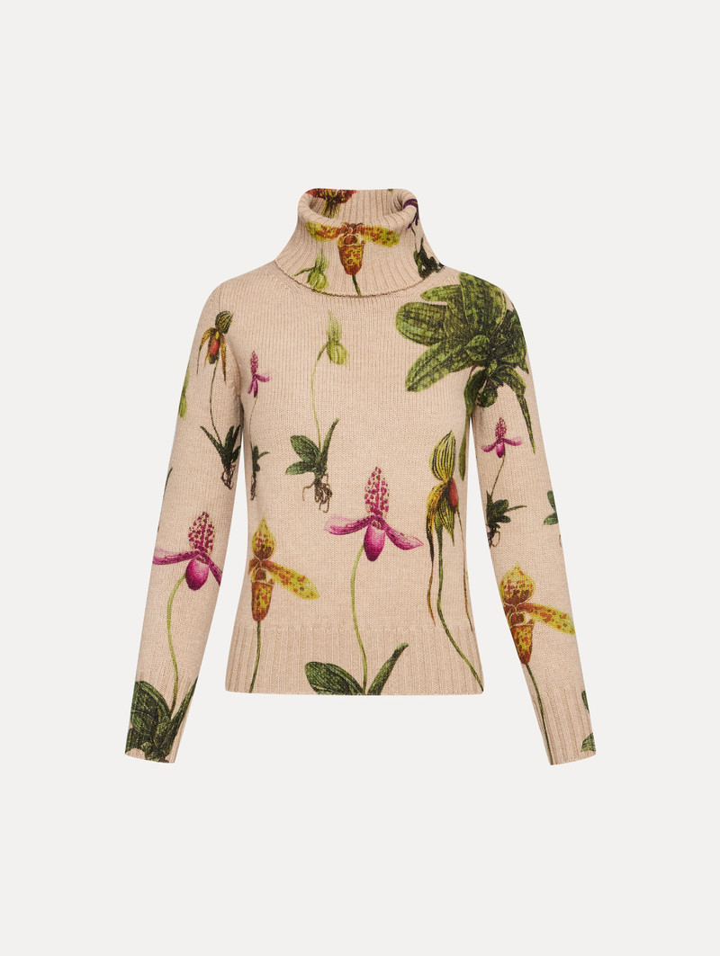 ORCHID PRINTED TURTLENECK PULLOVER 1
