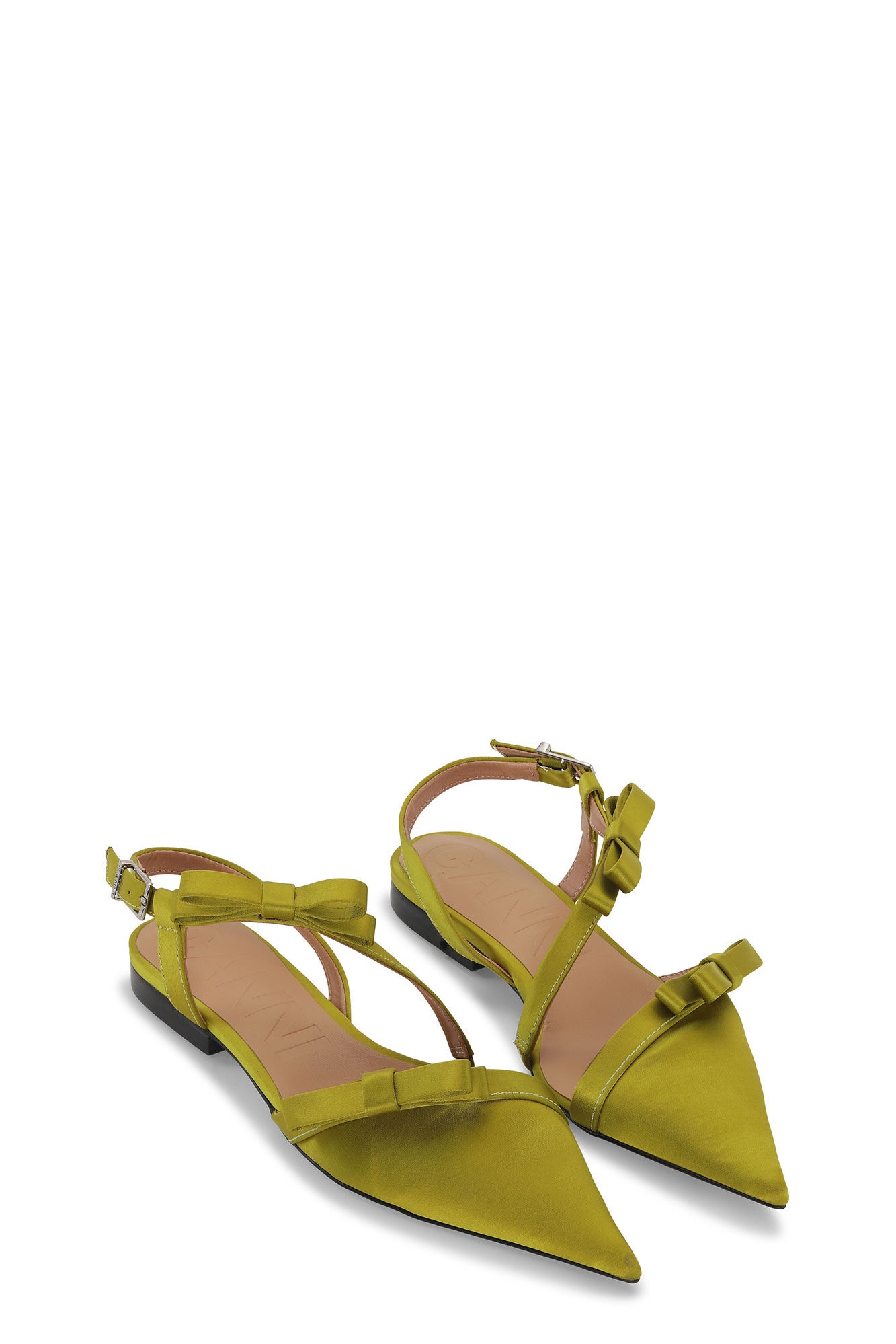 OLIVE MULTI BOW POINTY CUT-OUT BALLERINAS - 2