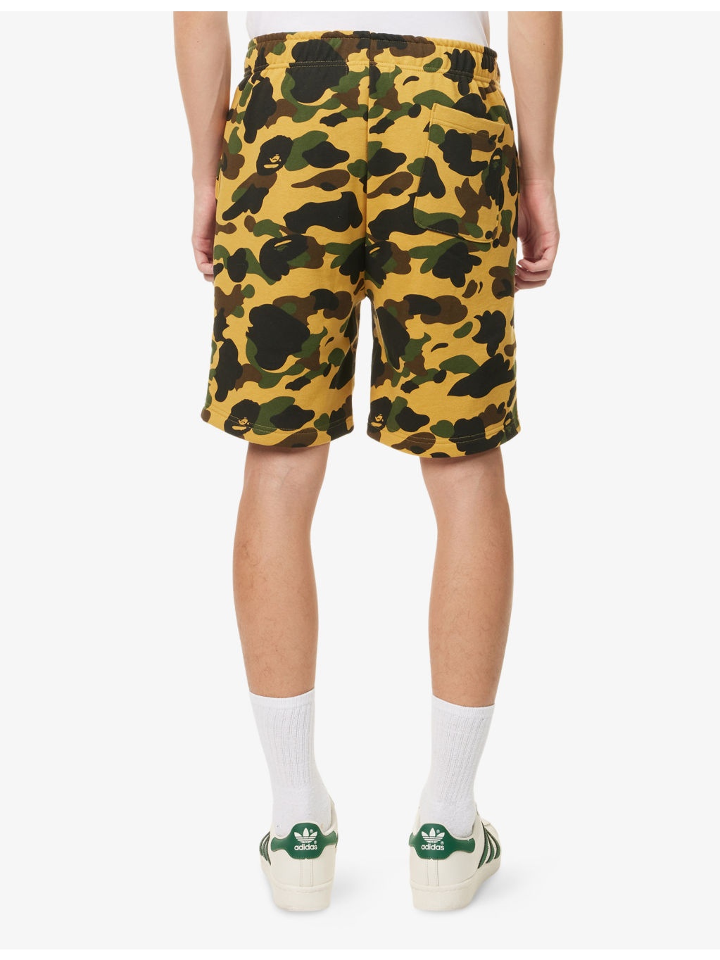 Camo Shark Printed Cotton Sweat Shorts - 4