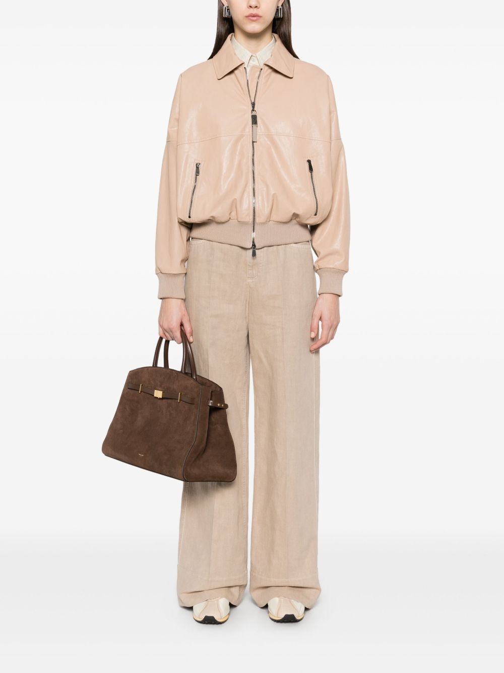 pressed-crease wide-leg trousers - 2
