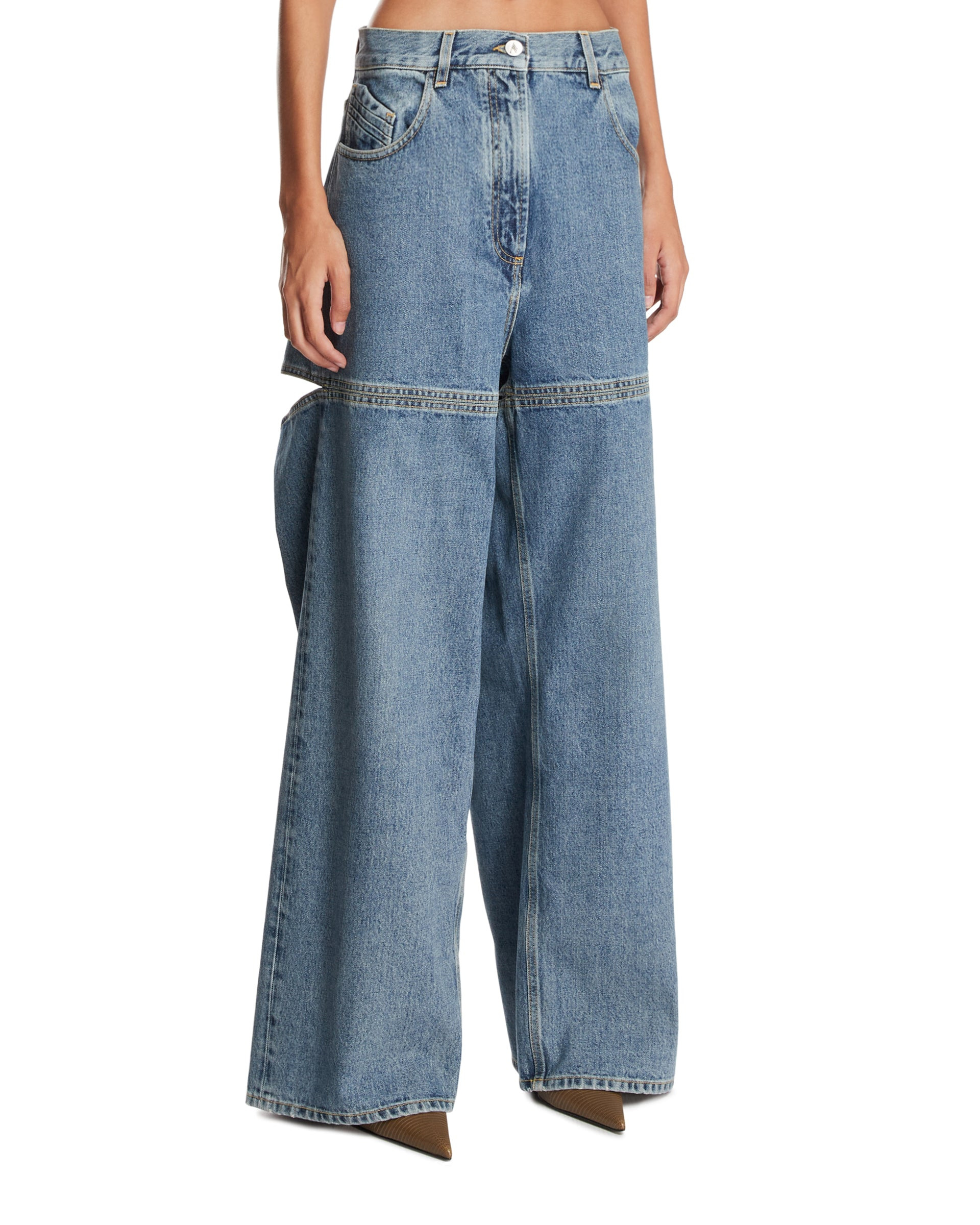 Blue Denim Long Pants - 4