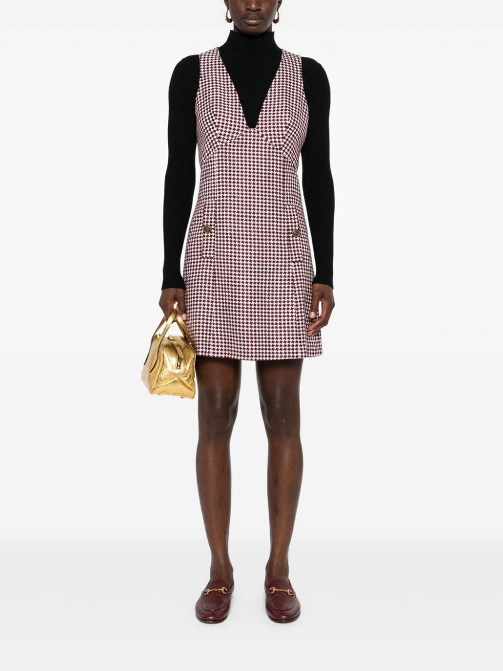 geometric-patterned mini dress - 2