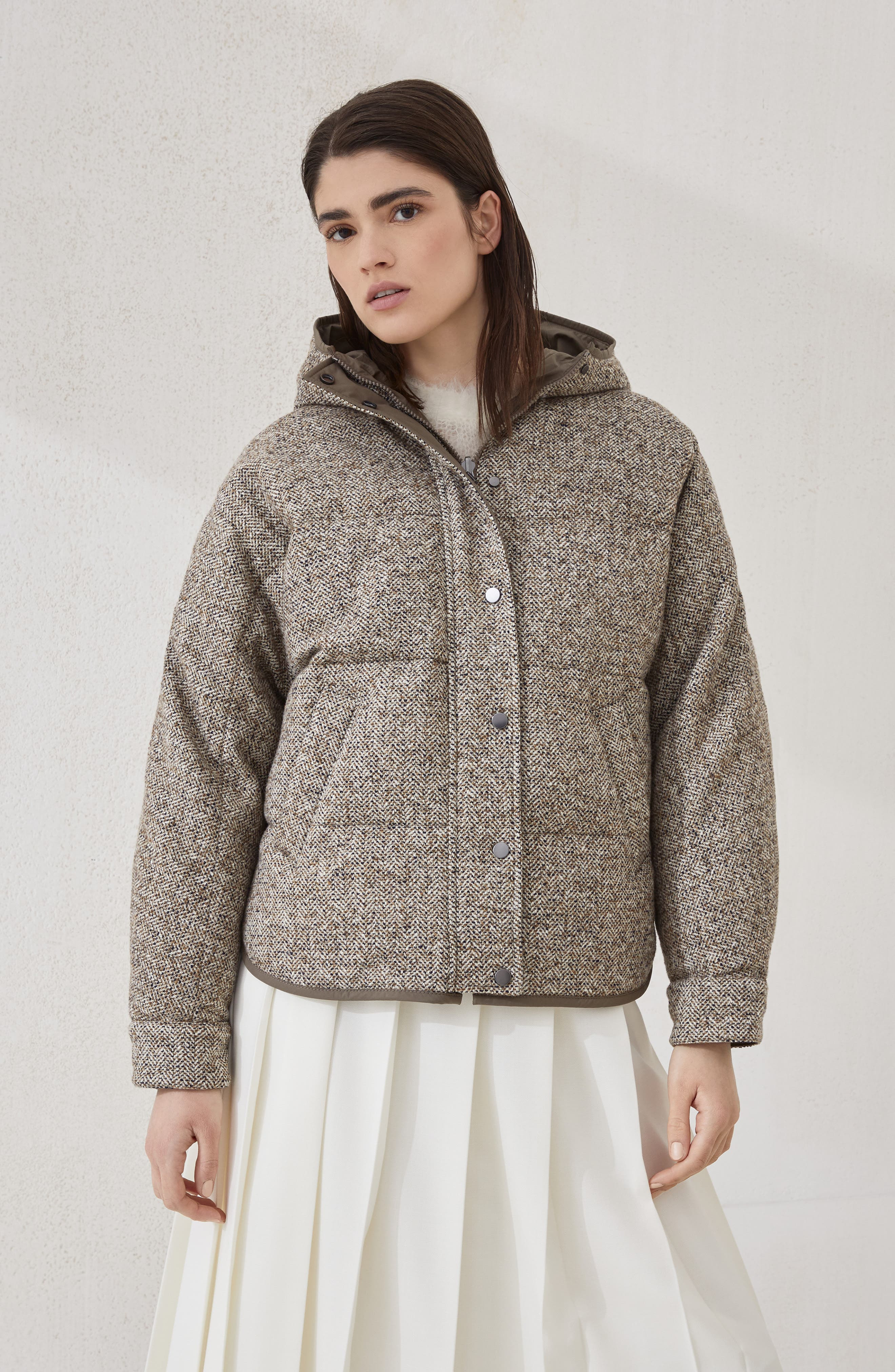 Brunello Cucinelli Flecked chevron down jacket in Rope at Nordstrom - 2