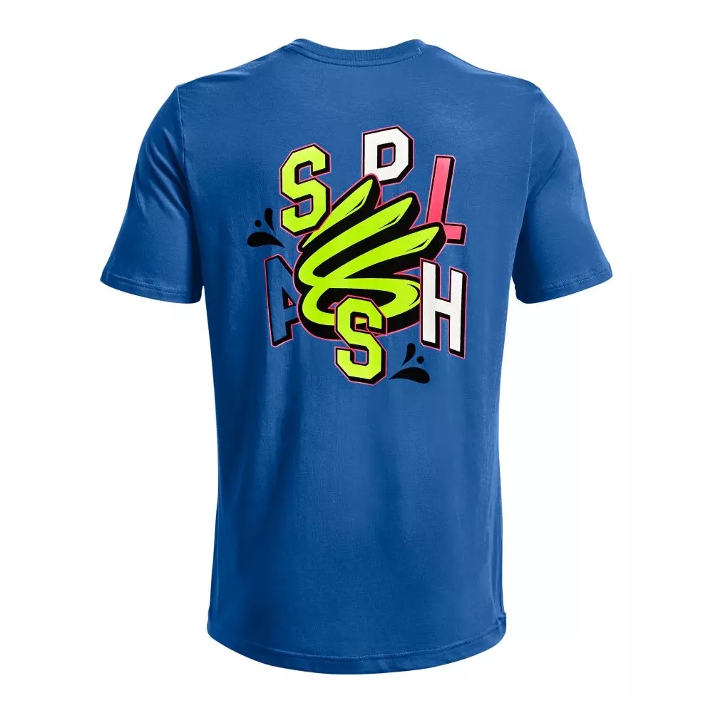 Men's Curry Splash Party Short-Sleeve T-Shirt-Blue/White - 6