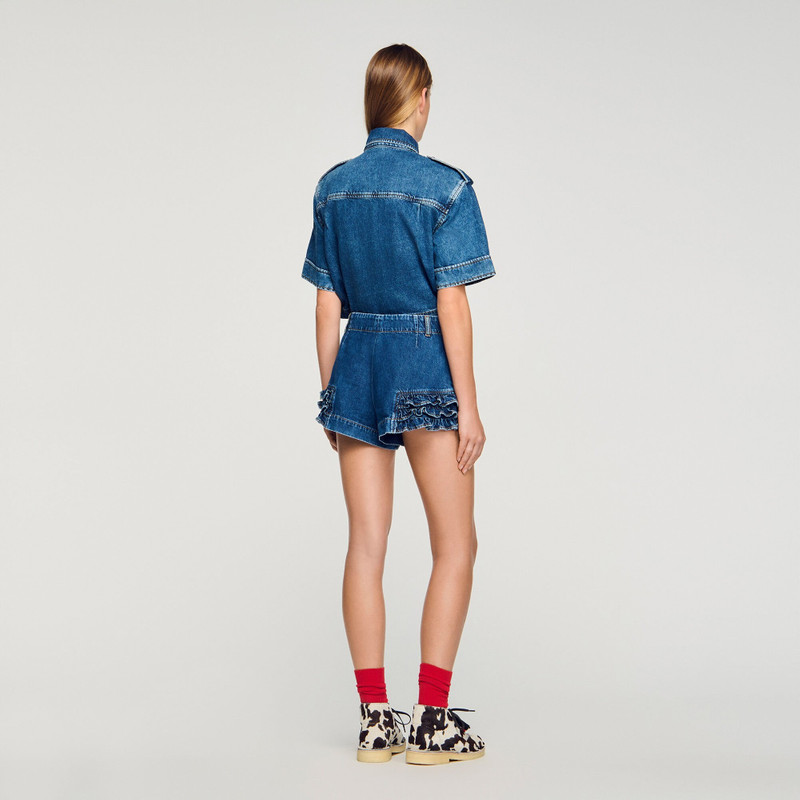 RUFFLED DENIM SHORTS 6