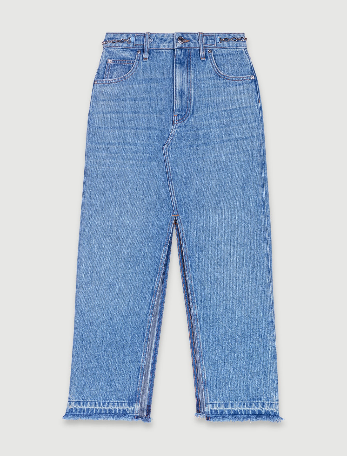 Long denim skirt - 1