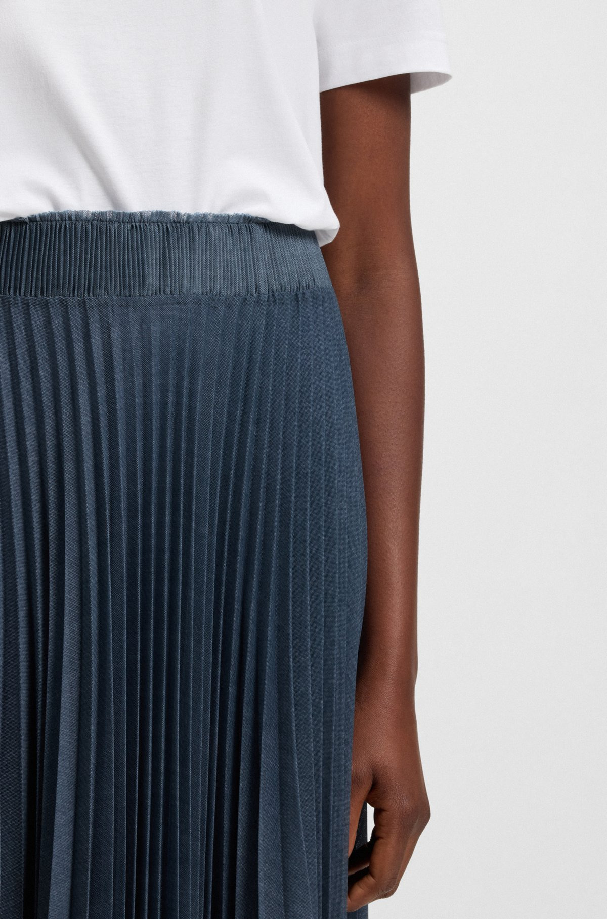 LINED TULLE SKIRT WITH PLISSÉ PLEATS - 5