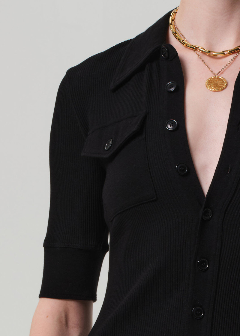 Amina Polo Dress In Black 7