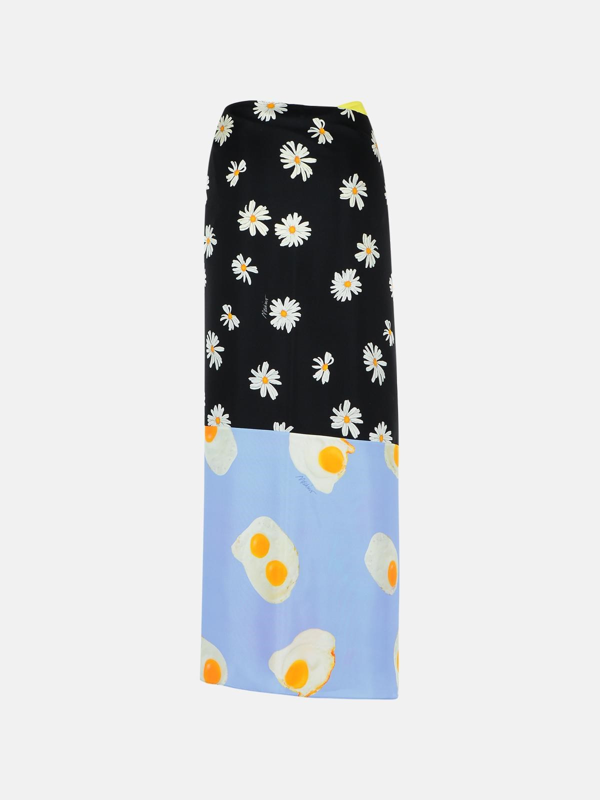 'PATCHWORK' BLACK SILK SKIRT - 3