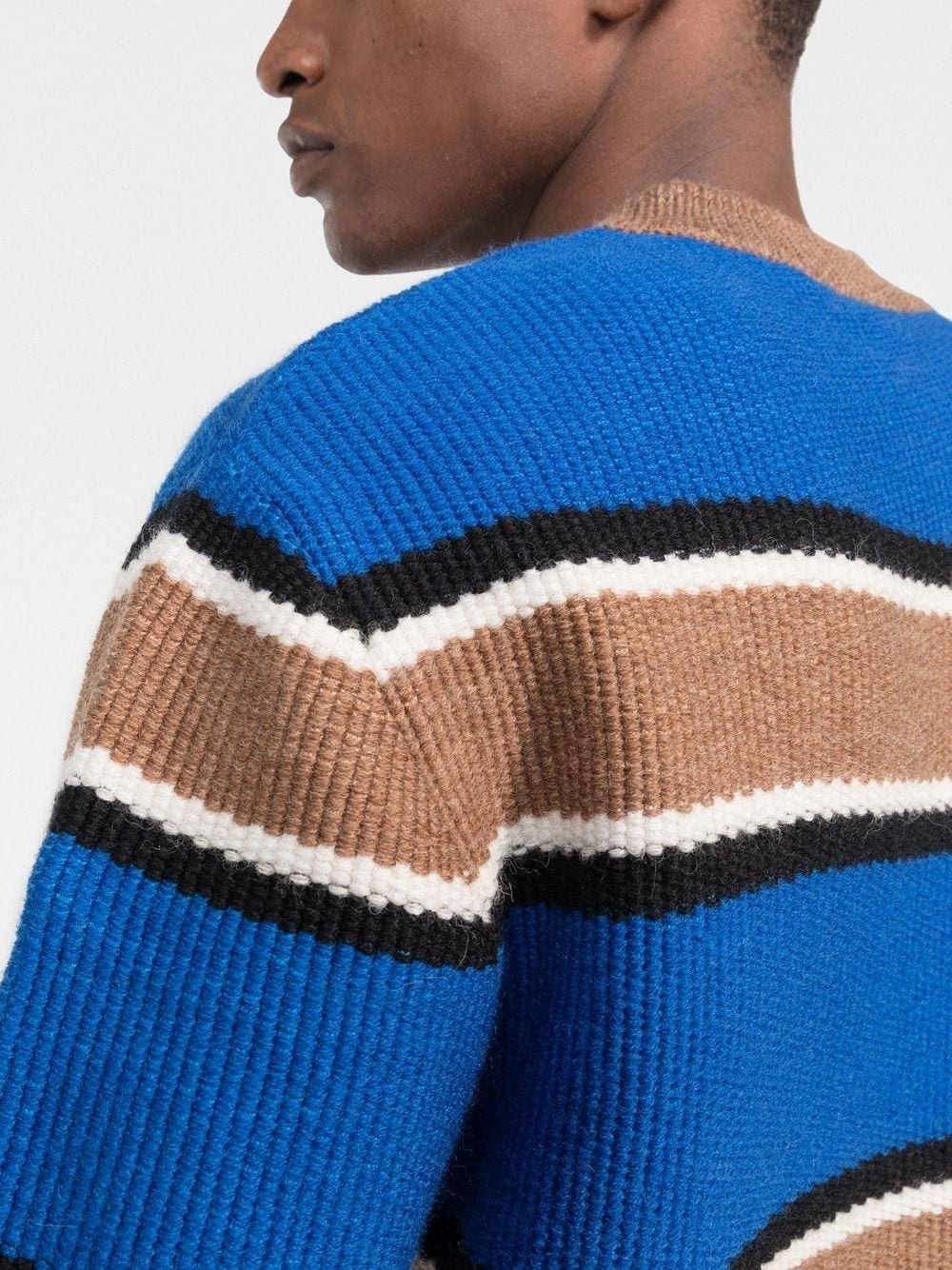 jacquard logo striped jumper - 5