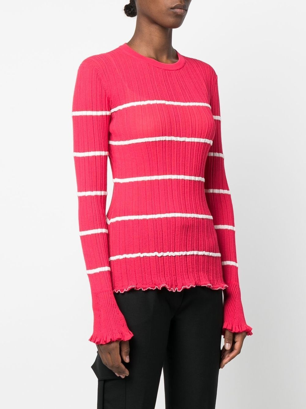 striped ribbed-knit top - 3