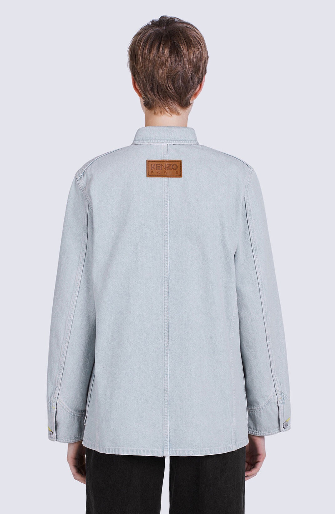 'BOKE FLOWER' crest denim workwear jacket - 8