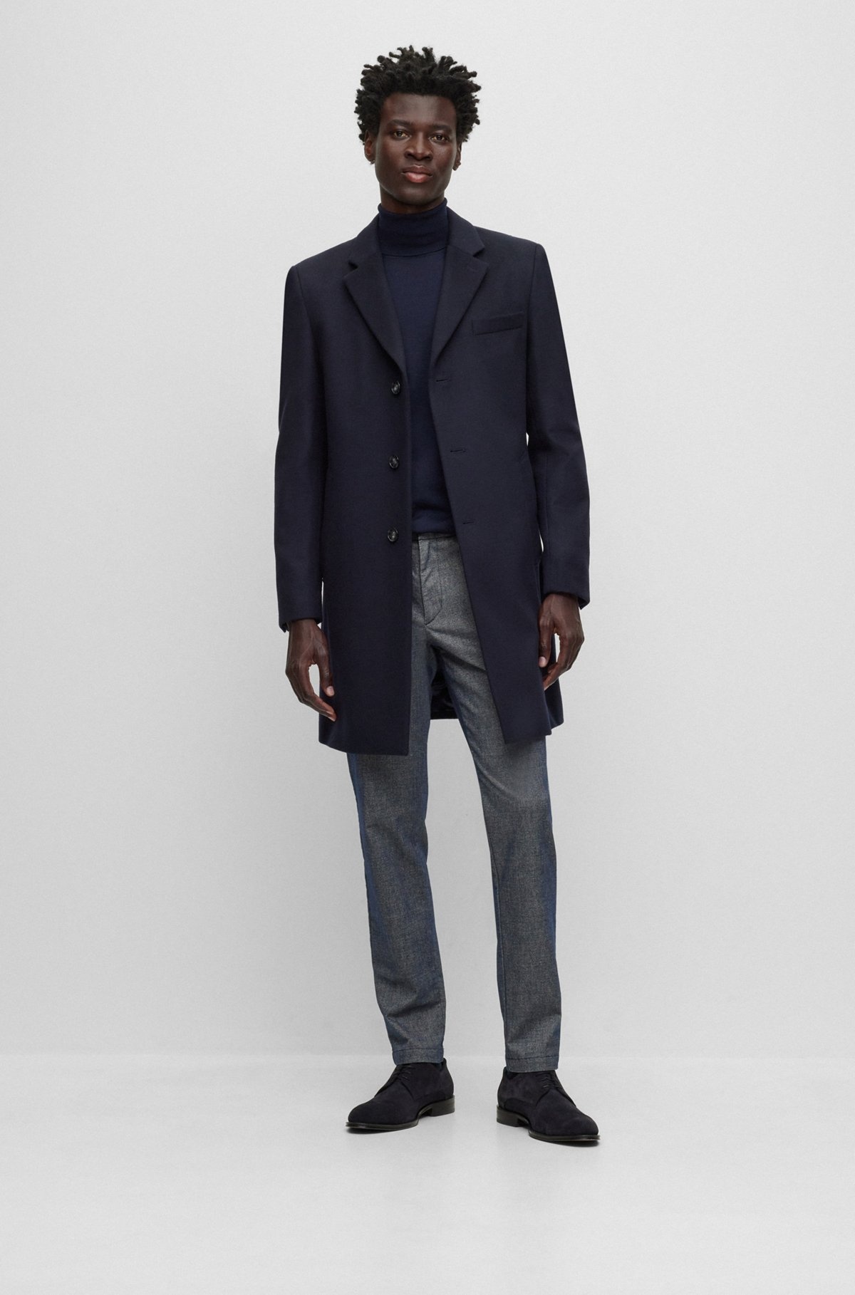 SLIM-FIT COAT IN VIRGIN WOOL AND CASHMERE - 4