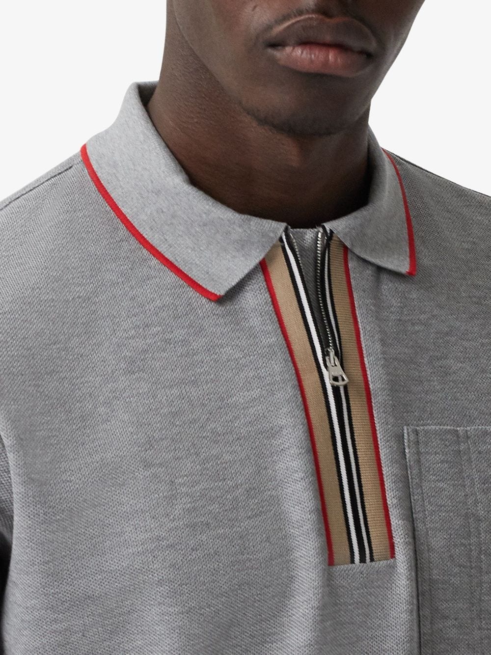 Icon stripe zipped polo shirt - 5