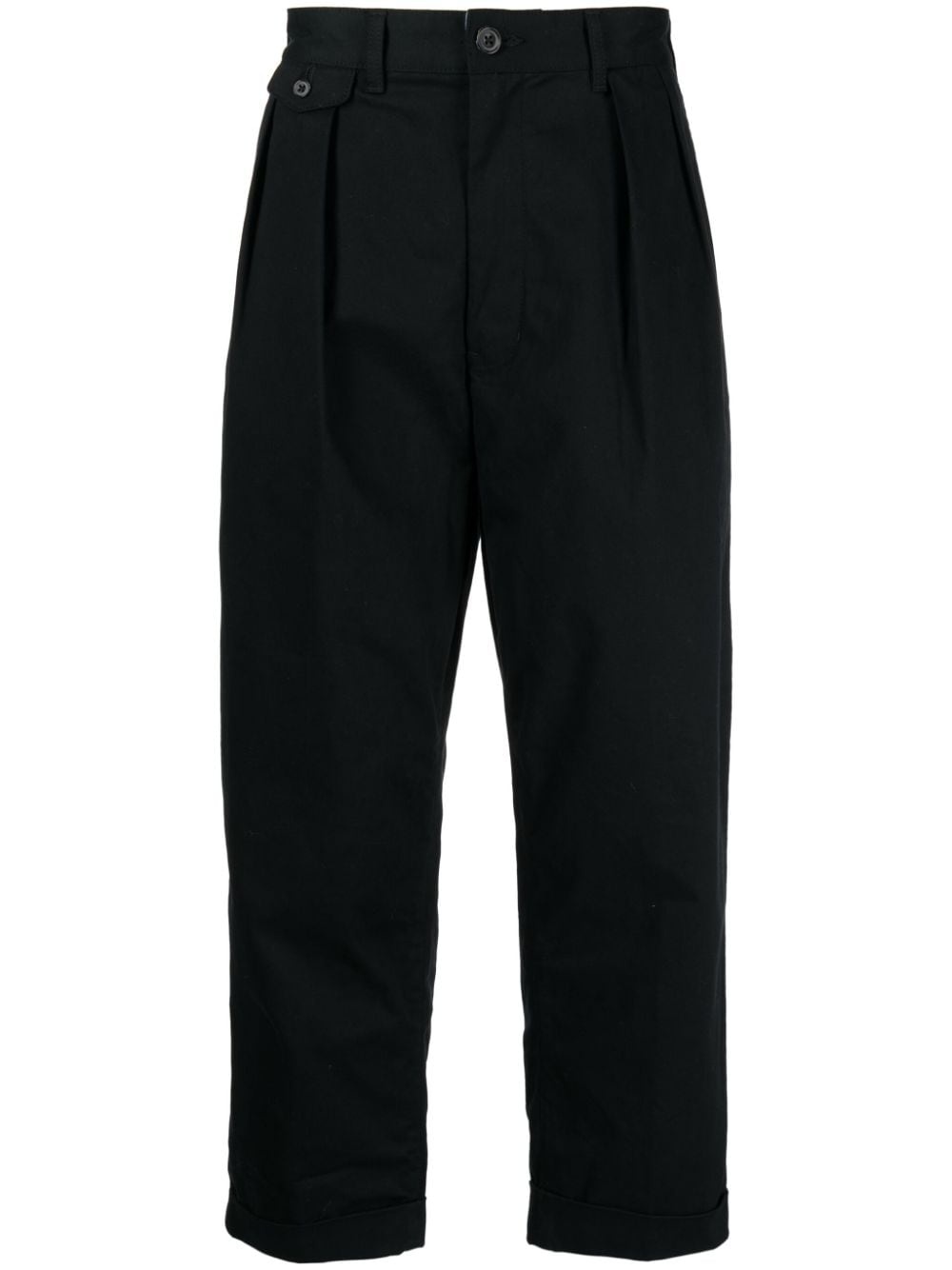 2Pleats cotton cropped trousers - 1