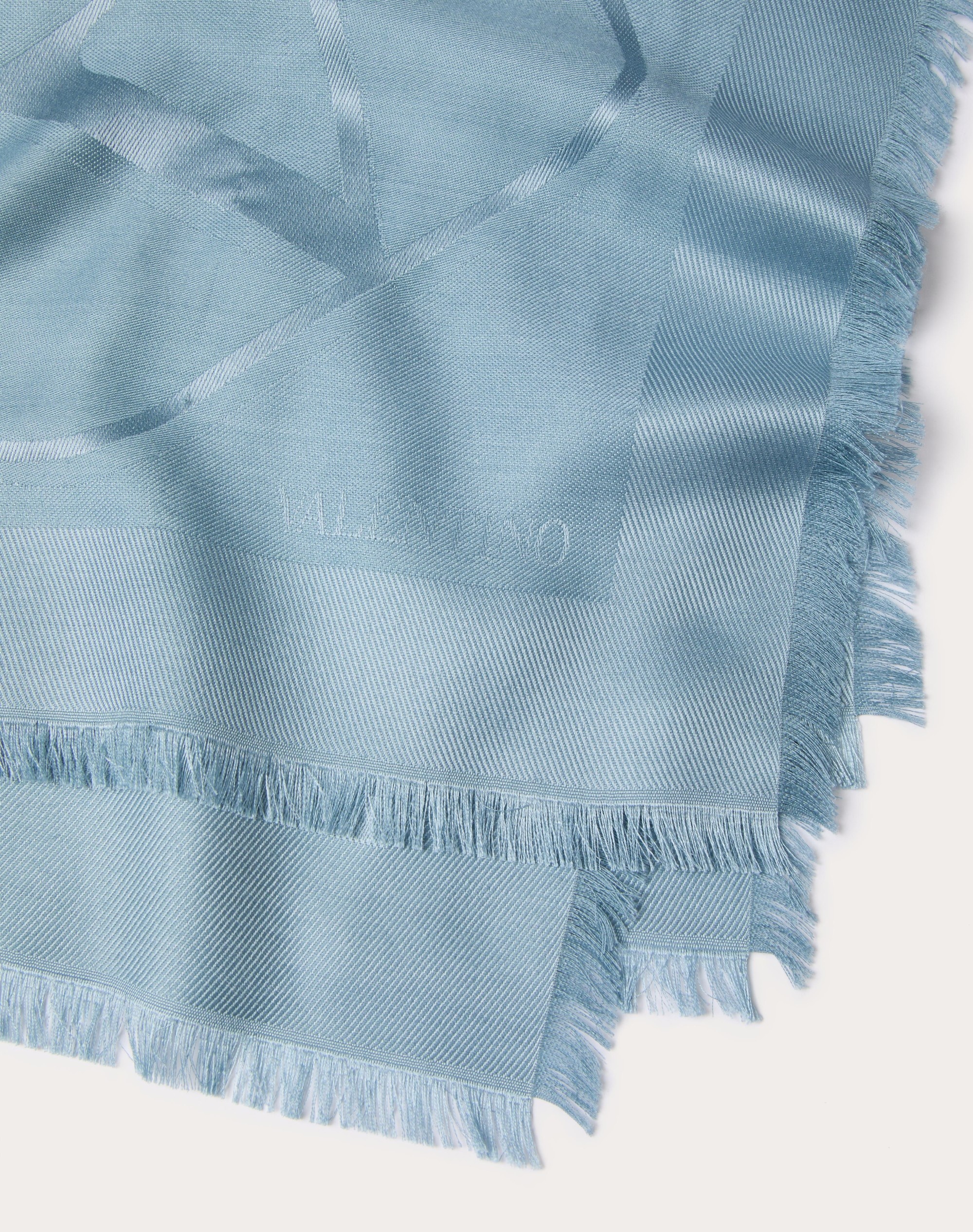 VLOGO SIGNATURE JACQUARD SHAWL IN SILK AND WOOL 140X140 CM - 3