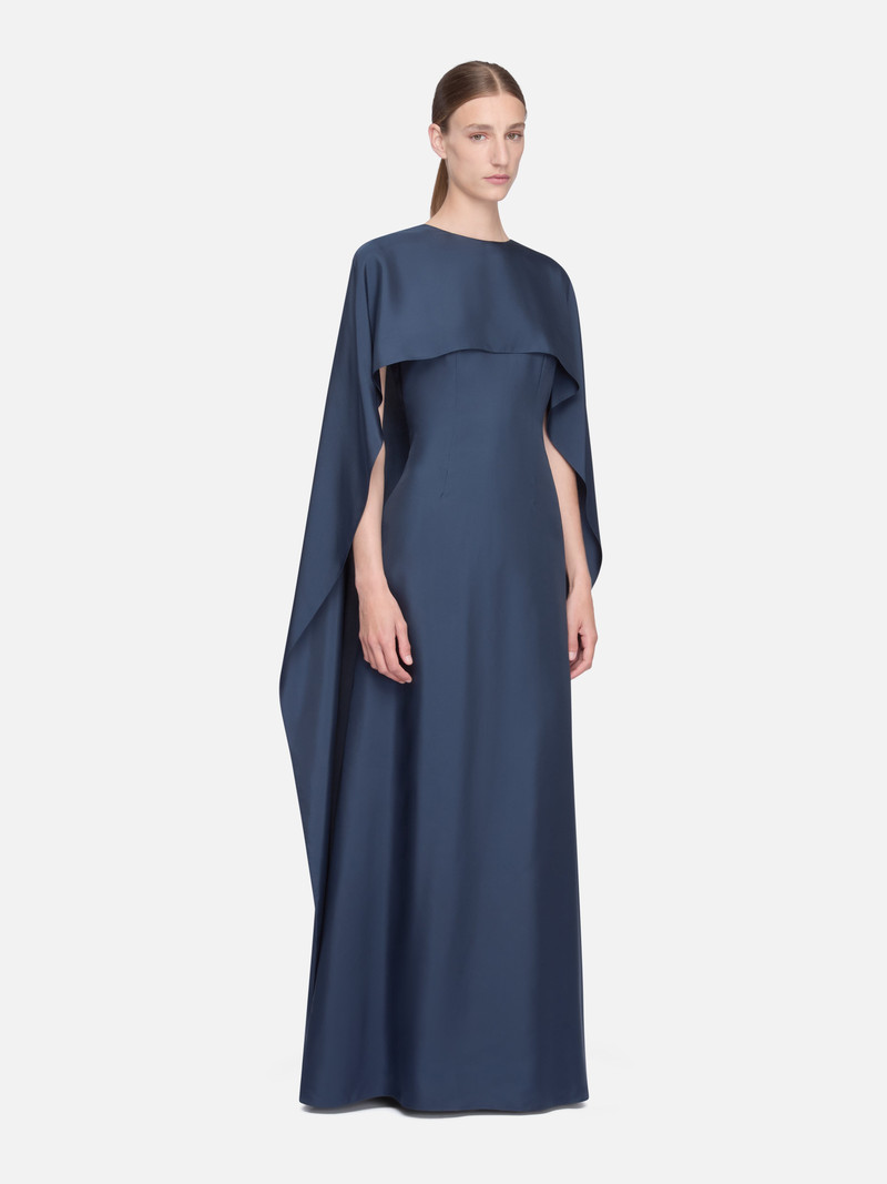 EMILIA WICKSTEAD Alphonse Dress in Navy Silk Twill outlook